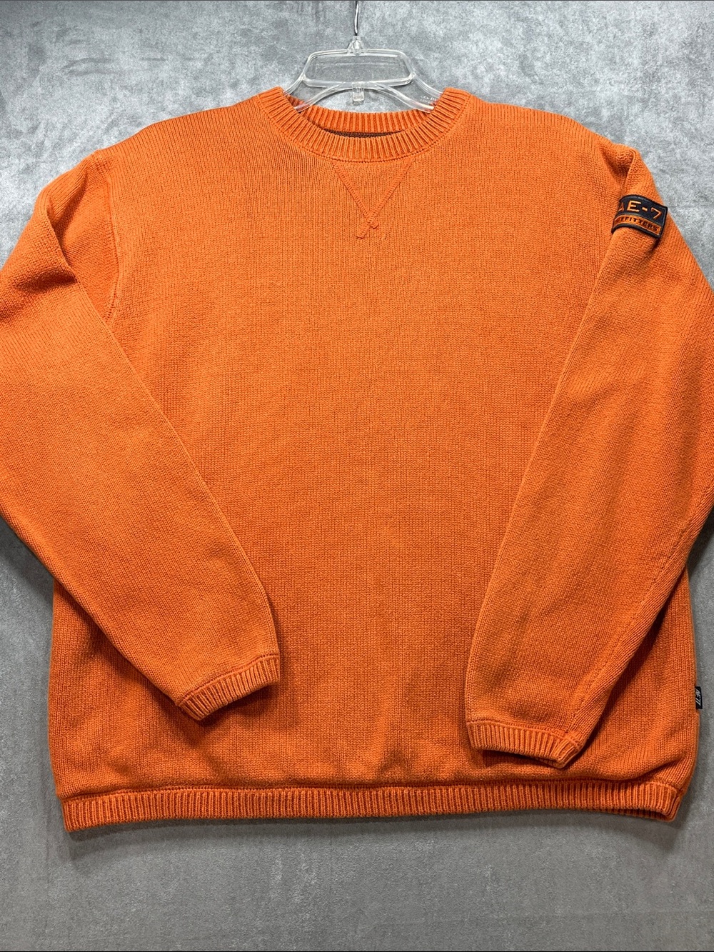 American Eagle AE77 Performance Orange Heavyweight Lined Sweater Men M